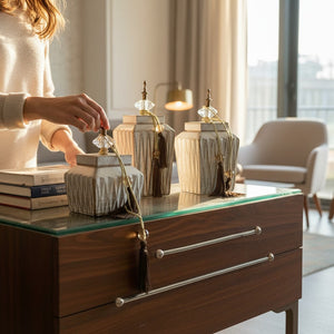 Artistic Luxe Ceramic Table Jars (Pair)