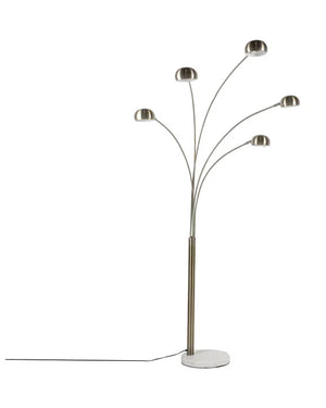 Radiant Cascade 5-Arcs Floor Lamp (Silver)