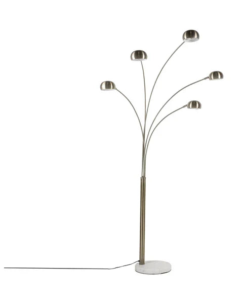 Radiant Cascade 5-Arcs Floor Lamp (Silver)