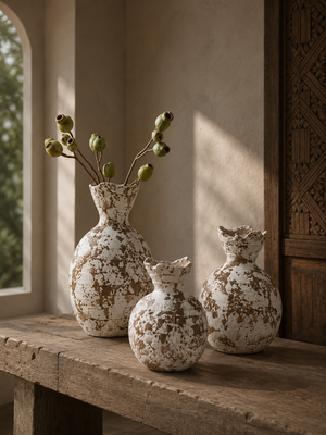 Embellish Rustic Speckled Ceramic Vases