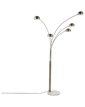 Radiant Cascade 5-Arcs Floor Lamp (Silver)