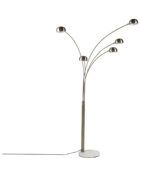 Radiant Cascade 5-Arcs Floor Lamp (Silver)