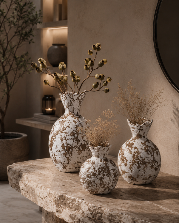 Embellish Rustic Speckled Ceramic Vases