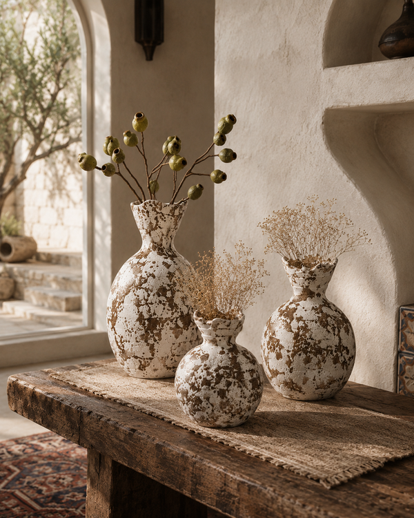 Embellish Rustic Speckled Ceramic Vases