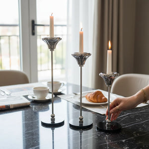 Modern Crystal Candle Holder Set