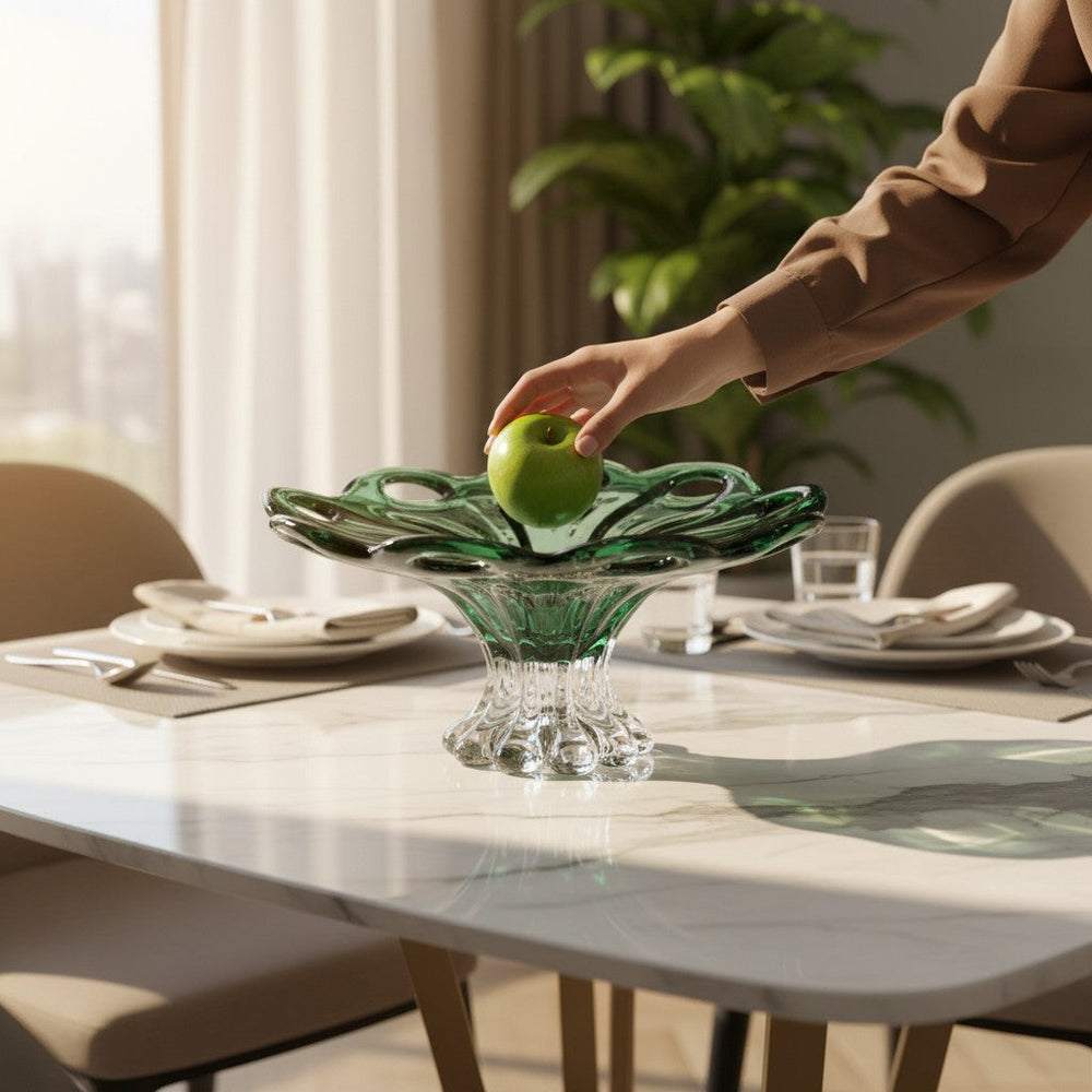 Luxury Glass Green Decorative Bowl