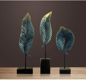 Decorative Fiber Leaves Accent Set