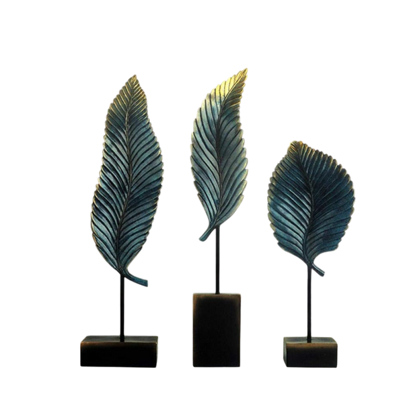 Decorative Fiber Leaves Accent Set
