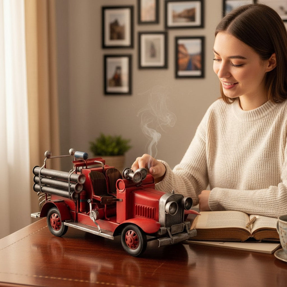 Vintage Fire Truck Model Decor