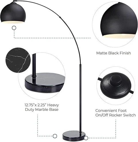 Midnight Sweep Metal Arc Lamp
