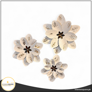 White Lotus Metallic Wall Art
