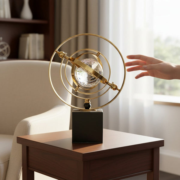 Celestial Metallic Orbit Sculpture