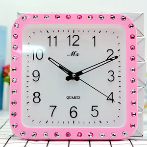 Blue Crystal Square Wall Clock