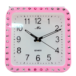 Blue Crystal Square Wall Clock