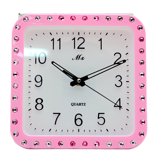 Blue Crystal Square Wall Clock