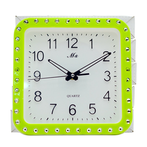 Blue Crystal Square Wall Clock