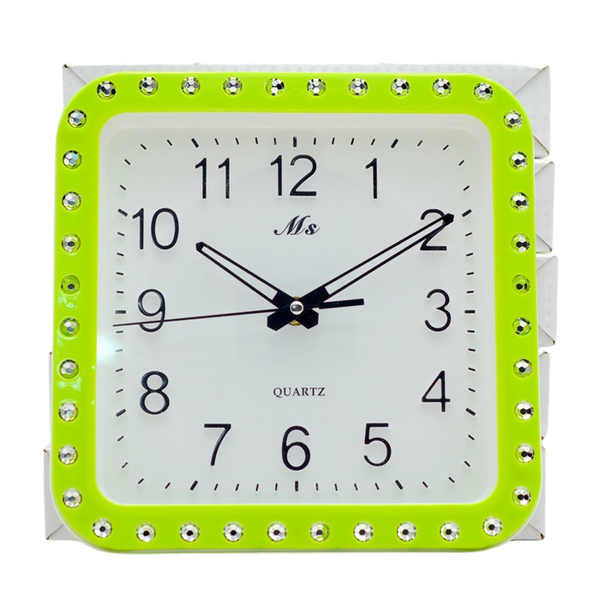 Blue Crystal Square Wall Clock