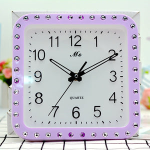 Blue Crystal Square Wall Clock