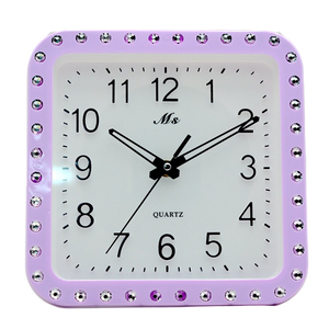 Blue Crystal Square Wall Clock