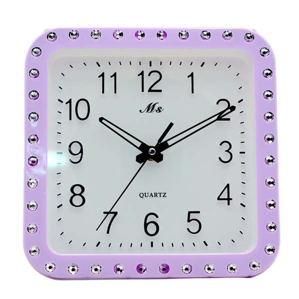Blue Crystal Square Wall Clock