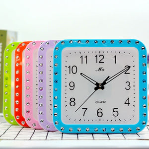 Blue Crystal Square Wall Clock