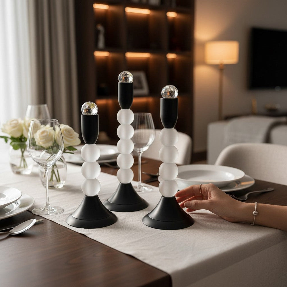 Modern Pearl Candle Holder Set