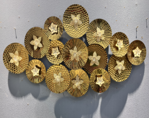 Golden Radiance Metallic Wall Art (124*64cm)