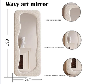 Solara Organic Boucle Arch Full-Length Mirror