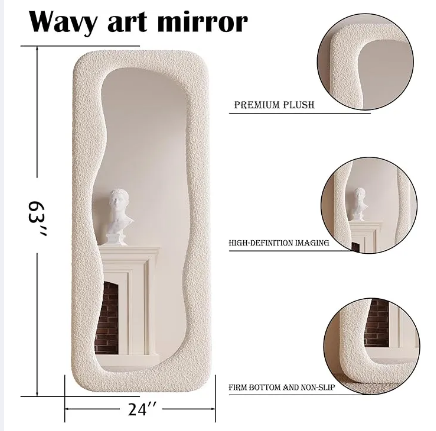 Solara Organic Boucle Arch Full-Length Mirror