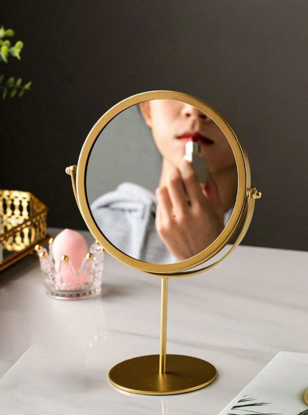 Luxury Gold Metallic Table Mirror (Round)