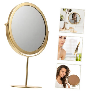 Luxury Gold Metallic Table Mirror (Round)