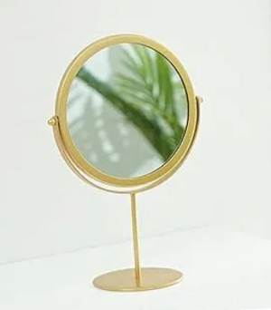 Luxury Gold Metallic Table Mirror (Round)