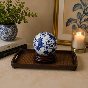 Luxury Blue Pottery Decorative Ceramic Ball