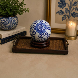 Luxury Ceramic Blue Pottery Ball Decor