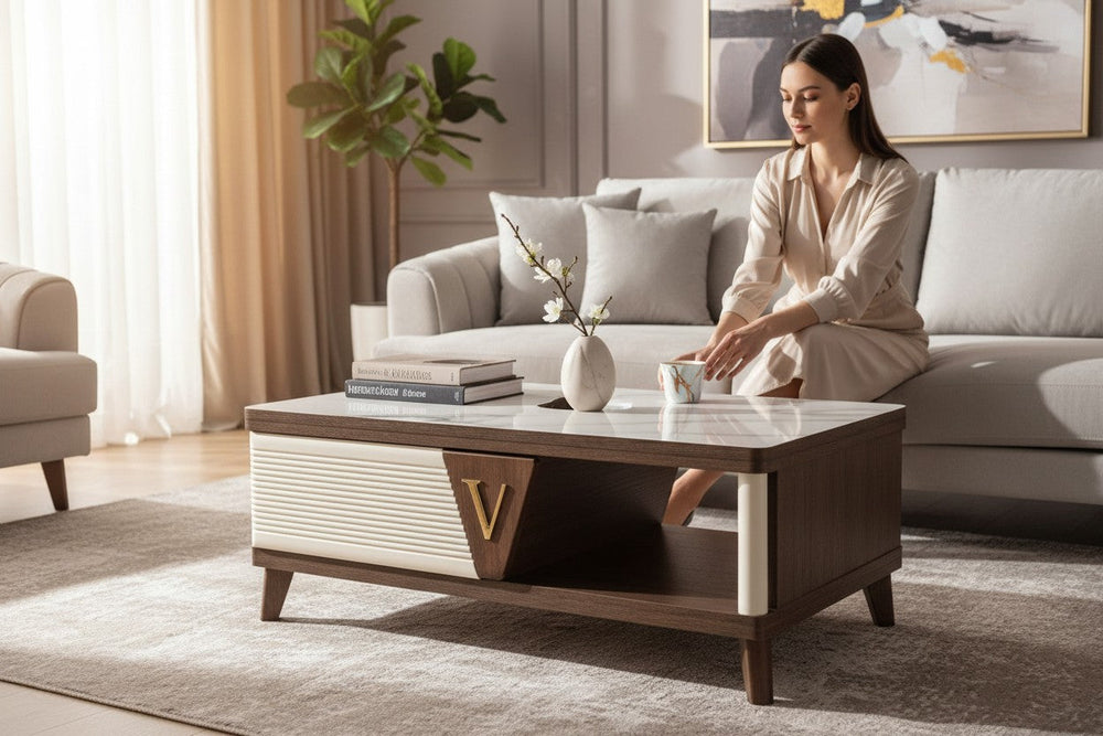 Modern Wooden TV Unit with Storage