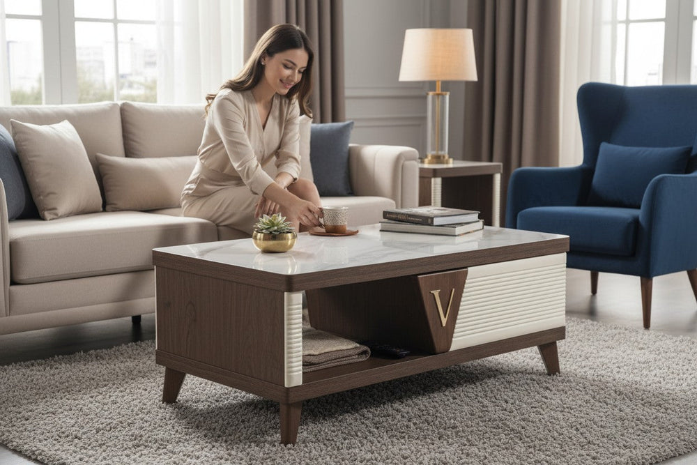Modern Wooden TV Unit with Storage