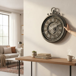 Elegant Roman Gears Wall Clock