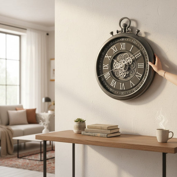 Elegant Roman Gears Wall Clock