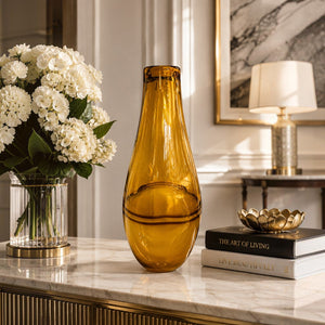 Amber Glass Decorative Vase