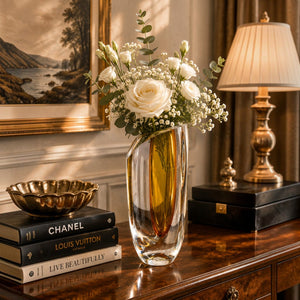 Luxe Amber Stylish Glass Vase