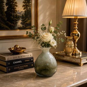 Elegant Green Ombre Accent Glass Vase