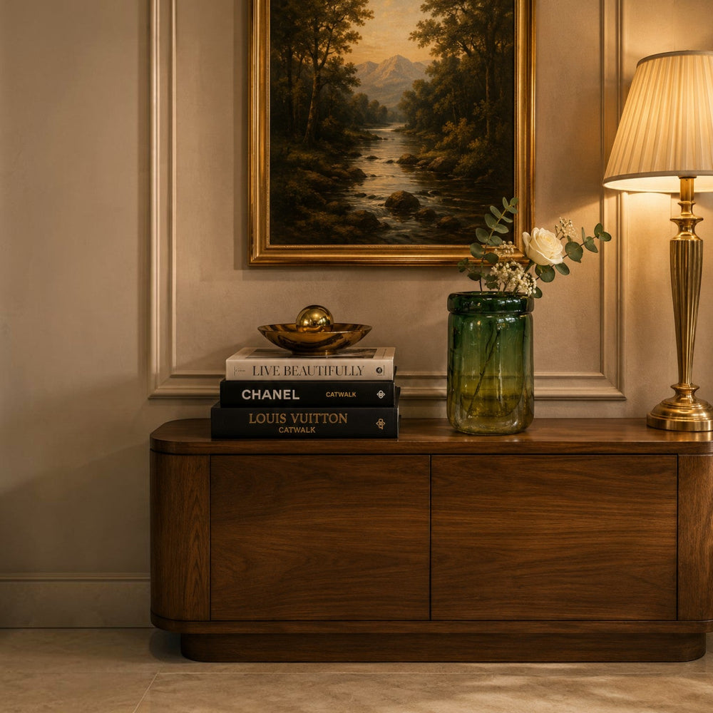Original Olive Green Textured Glass Vase