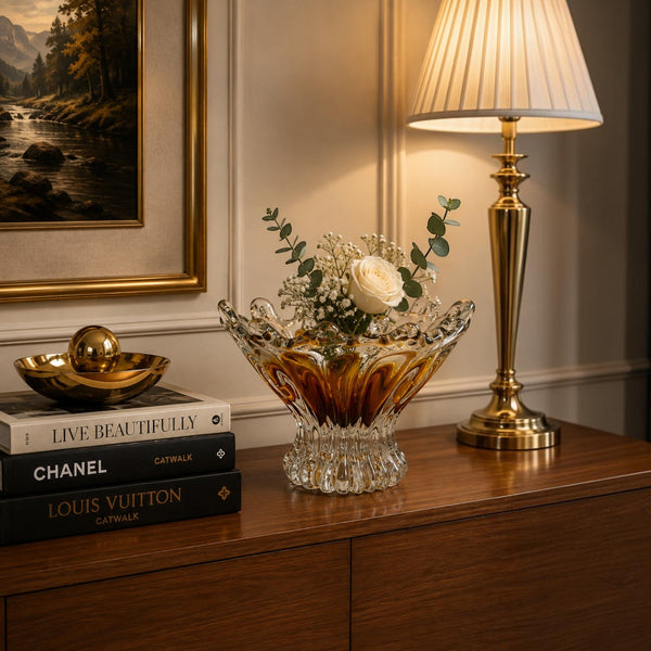 Strata Amber Multicolor Beaded Glass Vases