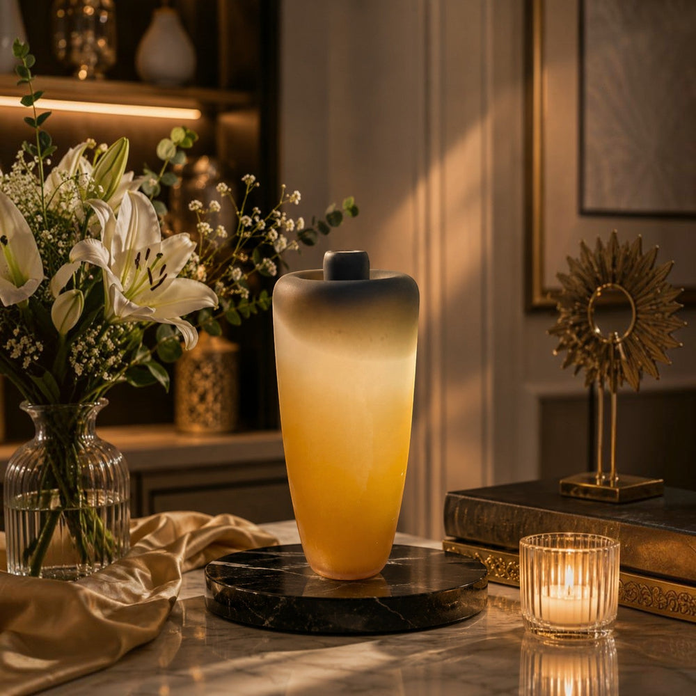 Modern Mustard Italian Glass Vase