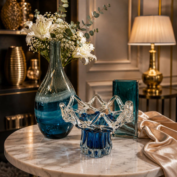 Blue Teal Decorative Glass Collection