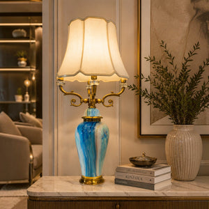 Chinese Royal Blue Porcelain Luxury Table Lamp