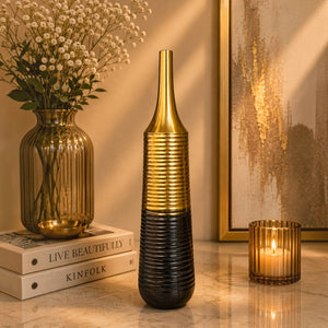 Modern Ribbed Decorative Floor Vases