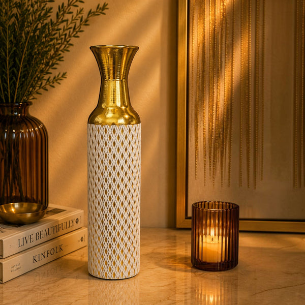 Luxury Diamond Pattern Decorative Floor Vases