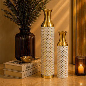 Luxury Diamond Pattern Decorative Floor Vases