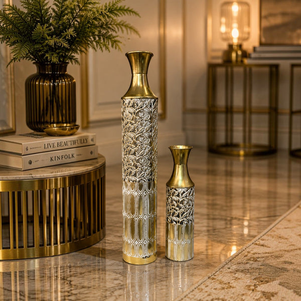 Luxury Textured Gold Decorative Floor Vases